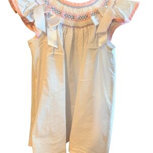 Classic Whimsy Smocked White Dress 3T
